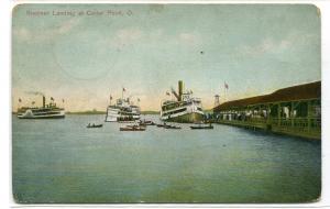 Steamer Landing Cedar Point Ohio 1913 postcard