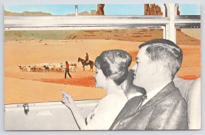 Transportation~Indian Sheepherders In Monument Valley Arizona~Postcard 