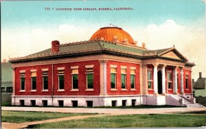 Eureka CA Carnegie Free Library Dome Building Postcard Edw H Mitchell c1915