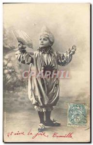 Old Postcard Circus Clown Child