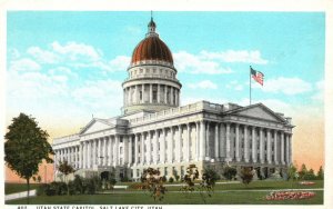 Vintage Postcard State Capitol Historical Building Landmark Salt Lake City Utah