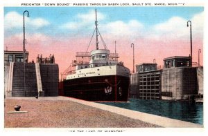 FreighterDown Bound Sabin Lock , Sault Ste Marie Michigan