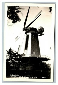 Vintage 1950's RPPC Postcard Windmill at Golden Gate Park San Francisco CA