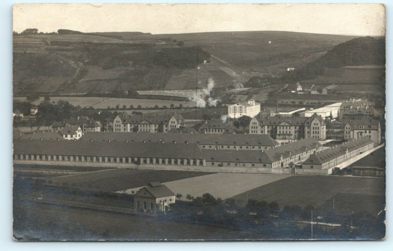 1910s WWI Birdseye View Buildings Barracks Fort Camp Real Photo Postcard RPPC A3
