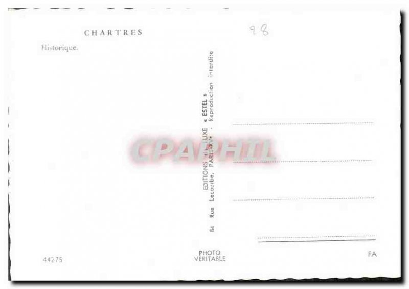 Postcard Modern History Chartres