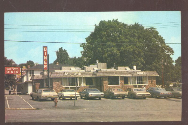 MILFORD PENNSYLVANIA PA. THE MILFORD DINER RESTAURANT OLD CARS POSTCARD