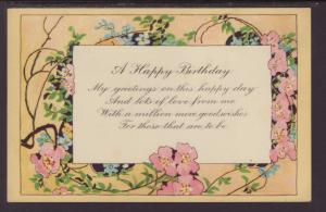 A Happy Birthday,Flowers Postcard