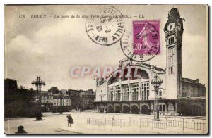 Rouen Postcard Old Train Station Green Street (Delvaux)