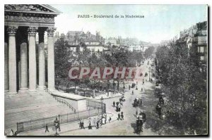 Postcard Old Paris Boulevard de la Madeleine