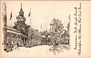 Postcard PA Independence Hall - Joseph Pennell - Philadelphia Art Alliance