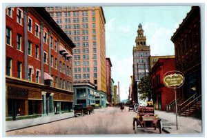 c1910's Madison Street Business Section Toledo Ohio OH Unposted Cars Postcard