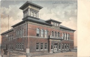 H26/ Cripple Creek Colorado Postcard 1909 High School Building