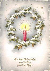 BG4880 candle fir branch neujahr new year  germany greetings