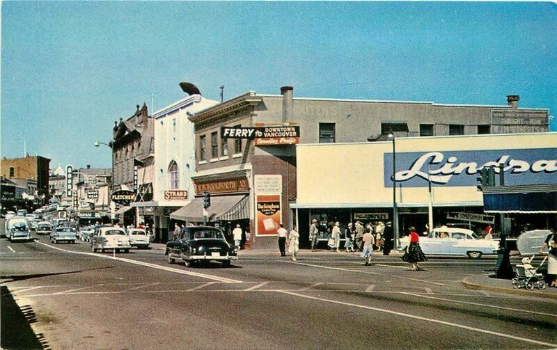 Canada Nanaimo Vancouver Island BC Postcard Commercial autos 21-13370