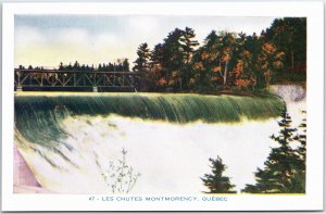 VINTAGE POSTCARD THE MONTMORENCY FALLS JUST OUTSIDE QUEBEC CITY CANADA T2