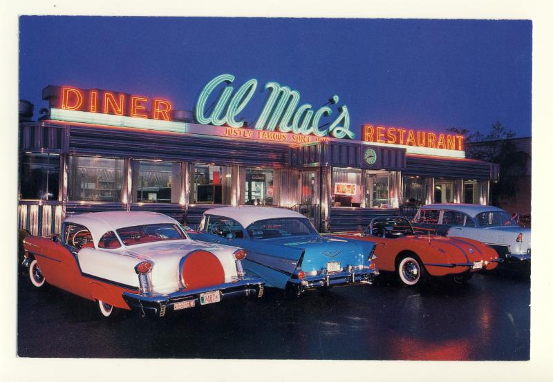 Fall River, Massachusetts/MA/Mass Postcard, Al Mac's Diner/Restaurant