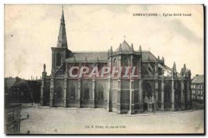 Old Postcard Armentieres Eglise Saint Vaast