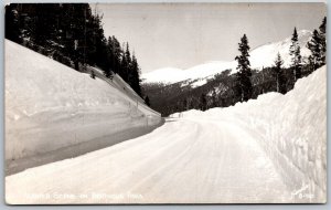 Vtg Colorado CO Winter Snow Scene On Bertoud Pass RPPC Sanbord EKC Postcard