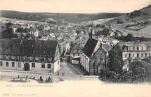 Bad Langenschwalbach Germany panoramic birds eye view antique pc Y11954