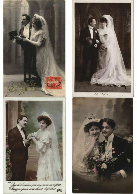 WEDDING DRESSES ROMANTIC  REAL PHOTO 100 CPA Pre-1940 (L4369)