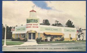 Kriestines Coffee Shop Dining Room US 1 Lake Worth Florida fl roadside Postcard