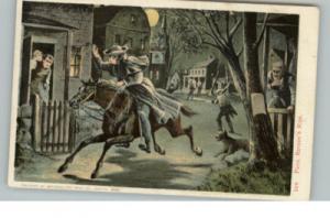 Paul Revere's Ride Boston MA c1910 Postcard