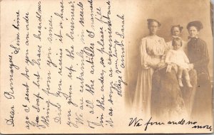 Real Photo Postcard Three Older Women Child Photo Studio S.H. Cooper New Jersey