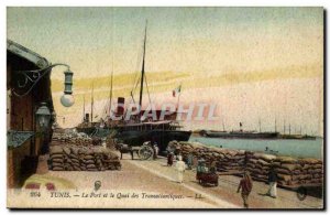 Tunisia Tunis Postcard Old Port and dock Transatlantic