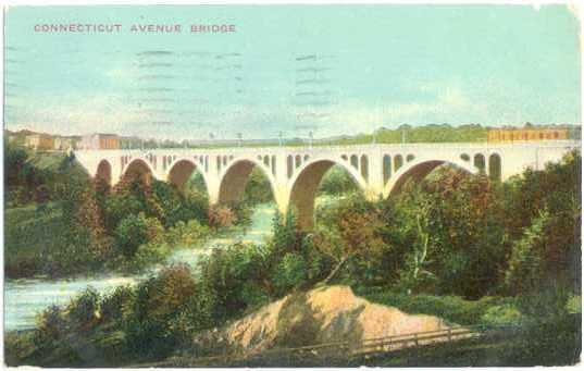 Connecticut Avenue Bridge, Washington, DC, 1910  Divided Back