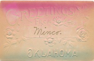 Greetings from Minco, Grady County OK, Oklahoma - pm 1910 - DB