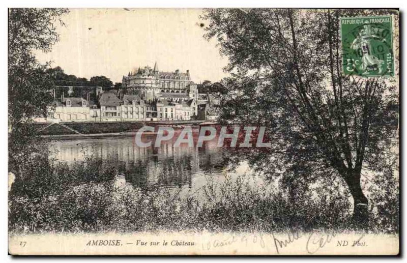 Old Postcard Amboise Castle View