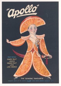Apollo Favourite Orange Fruit Squash Drink Advertising Postcard