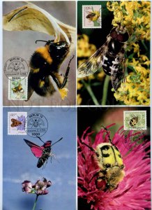 420727 EAST GERMANY GDR 1984 year bees insects set of First Day maximum cards