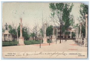 1909 Chester Park Monument Scene Cincinnati Ohio OH Posted Vintage Postcard