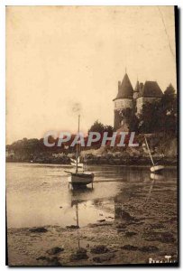 Old Postcard Chateau de Pornic Boat