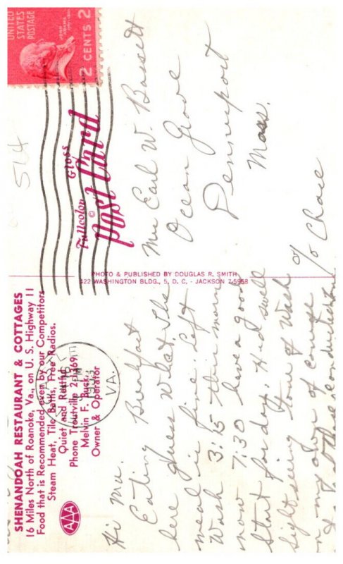 Virginia  Shenandoah Restaurant and Cottages