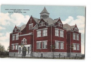 South Portland Indiana IN Postcard 1946 Gen'L Shanks Public School Building