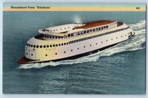 Seattle Washington Postcard Streamlined Motor Ferry Kalakala Puget Sound c1949