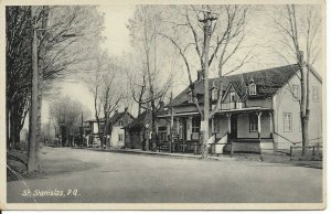 Scène de Rue (pompe à essence), St-Stanislas, Québec, non circulée (20.195)