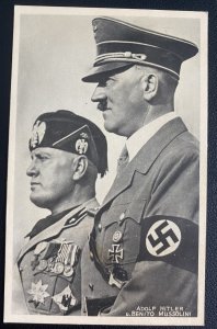 Mint WW 2 Germany Real Picture Postcard Hitler & Mussolini meeting