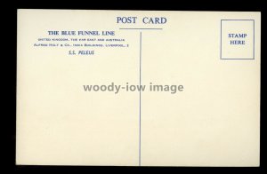 ca0065 - Blue Funnel Cargo Ship - Peleus - Walter Thomas artist postcard