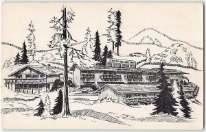 SWISS MELODY INN Fish Camp, CA Yosemite Roadside Motel 1950s Vintage Postcard