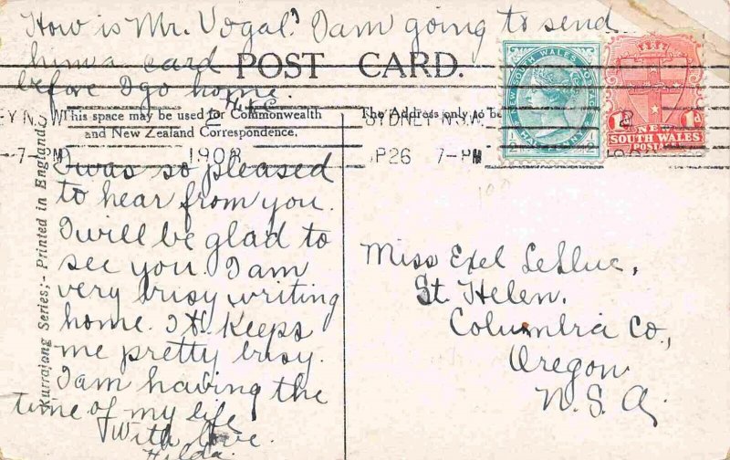 Warship Man o War Steps Sydney Australia 1908 postcard