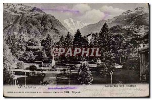 Old Postcard Interlaken Kurgarten und Jungfrau