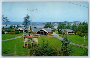 Yachats Oregon OR Postcard Entrance To Shamrock Lodgettes Inn Motel Vintage