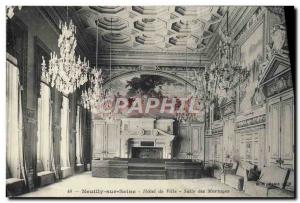 Old Postcard Neuilly sur Seine Town Hall Wedding Room