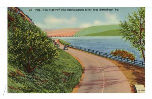 PA - Harrisburg. Susquehanna River & William Penn Highway ca 1941