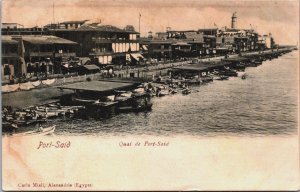 Egypt Port Said Quai de Port Said Vintage Postcard C102