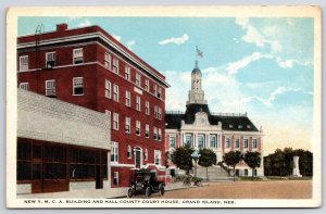 New Y.M.C.A. Building Hall County Courthouse Grand Island Nebraska NB Postcard