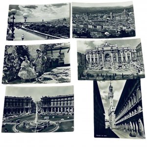 Lot of 6 Vintage RPPC Postcards of Italy c 1950s / 1960s